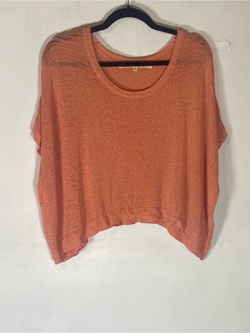 Rachel Roy Coral Oversized Lightweight Knit Top Boho‎ Beach Sharkbite Sweater M